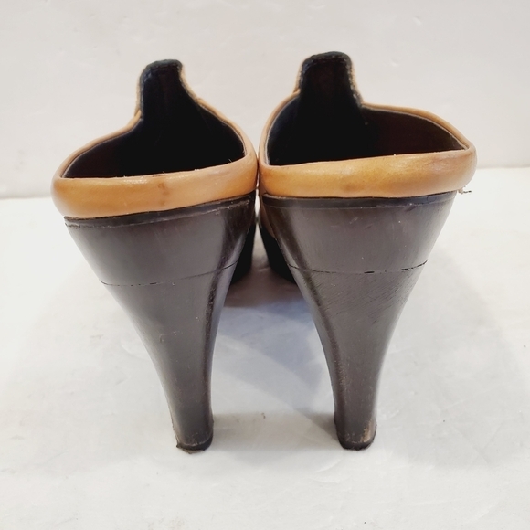Isabella Fiore Mule Clogs Heels Brown Leather Made in Italy - Picture 5 of 8
